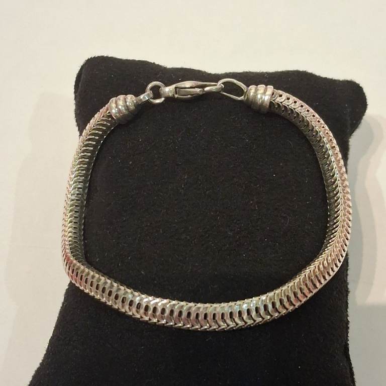 Sterling Silver Vintage Bracelet Stamp 925,Weight-13,76 Grams, Length-19 Centimeters 