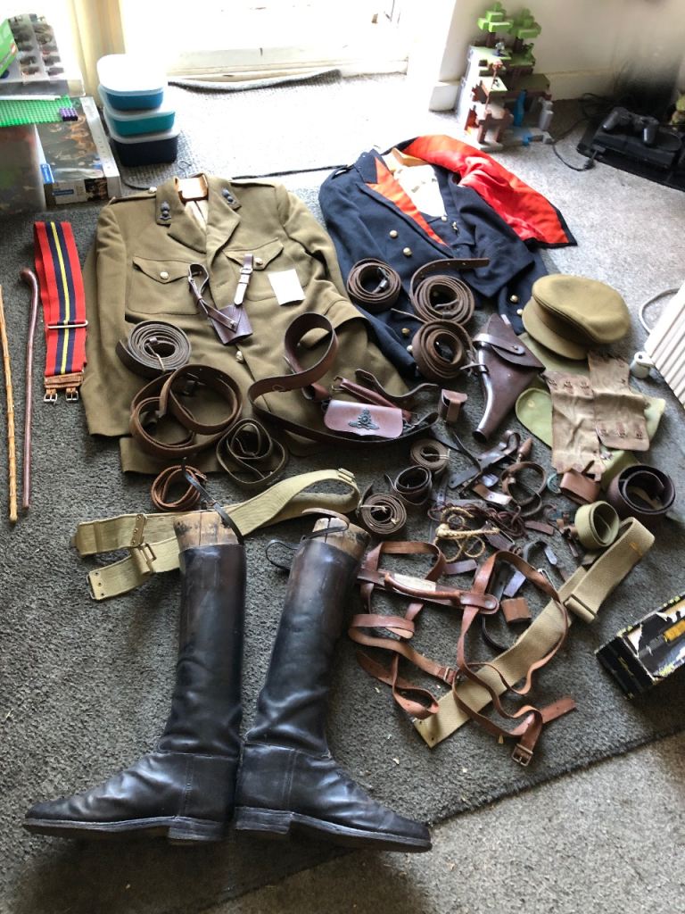 Vintage military officers uniform and accessories 