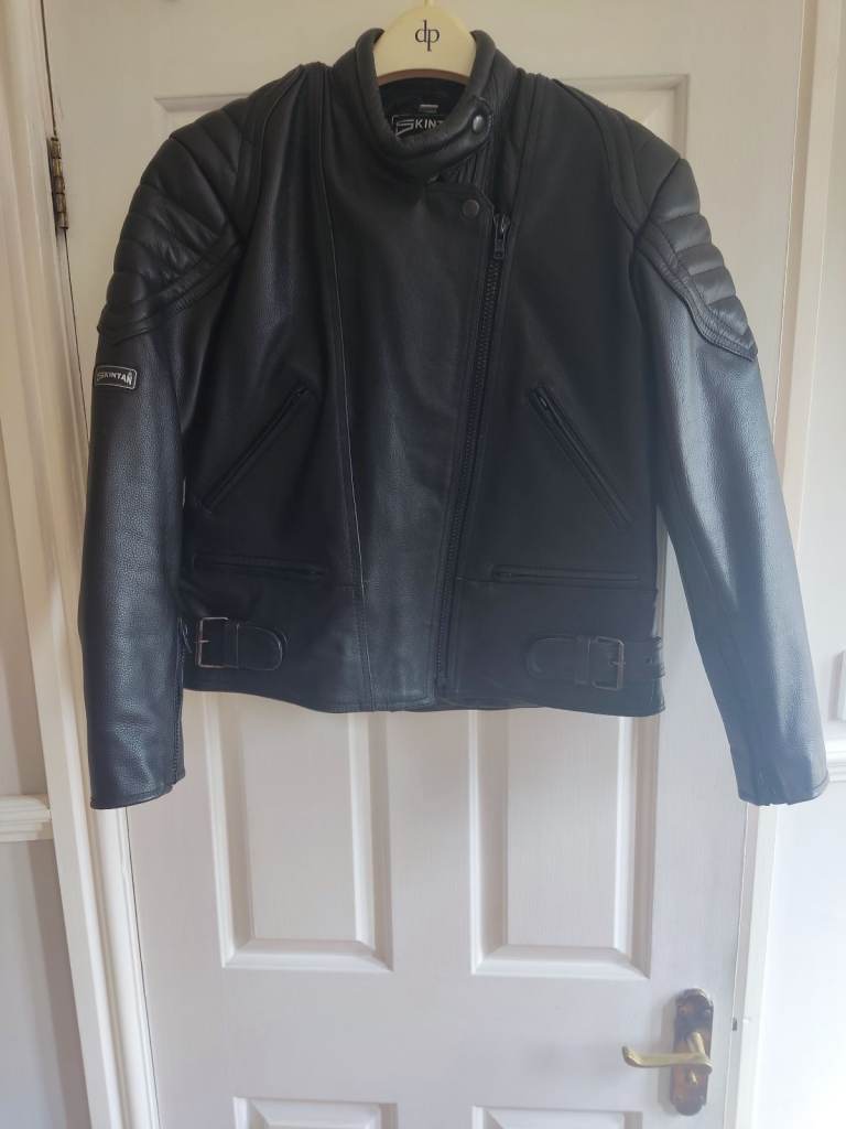 Skintan Leather Ladies Motorbike Jacket Black Size M (12-14). Worn once.