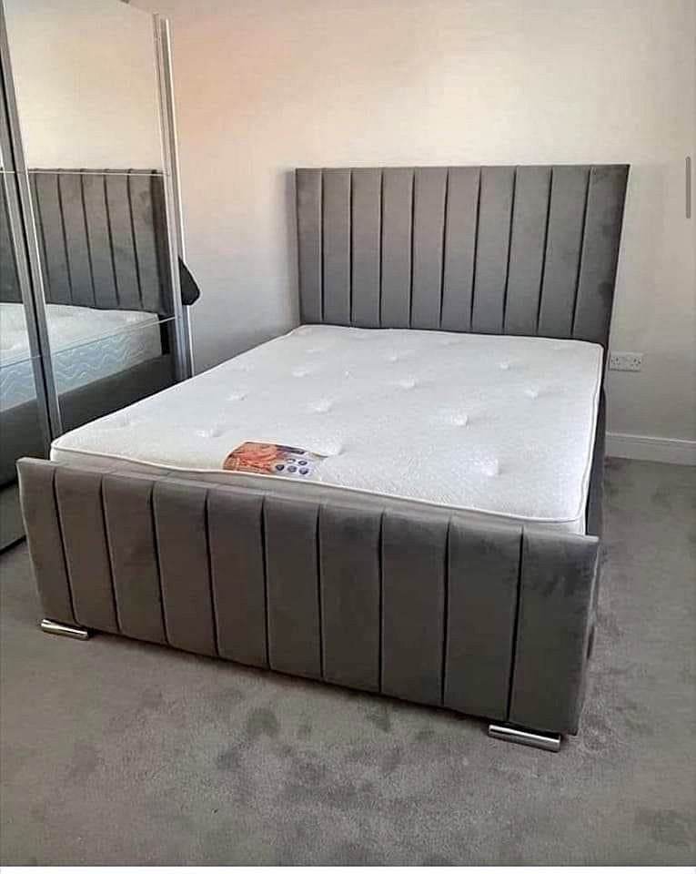 image for Luxury beds Double & King size Plush Velvet Florence bed Frame with optional Mattress 