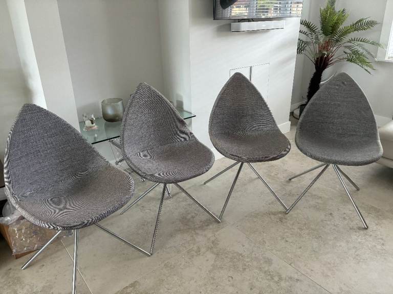 BoConcept Ottawa Dining Chairs – Set of 6 – Grey Fabric – As New