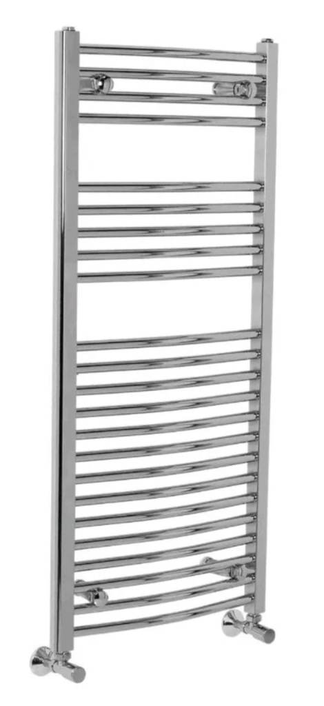 Kudox Towel Warmer Curved Heated Rail Ladder Radiator 1100 x 500 Chrome 