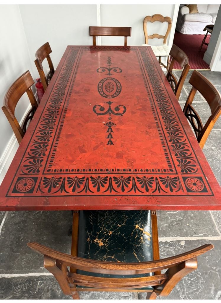 Jasper Table - Emperor style Rod iron base and legs 