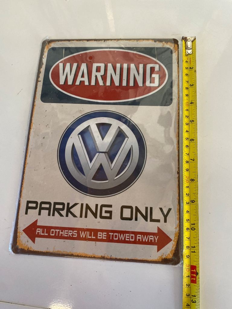NEW VW METAL PARKING SIGN RETRO STYLE car shed garage workshop cafe shop bar wall