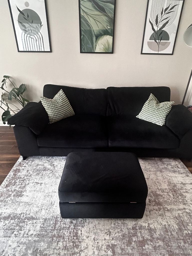 4 seater sofa and footstool
