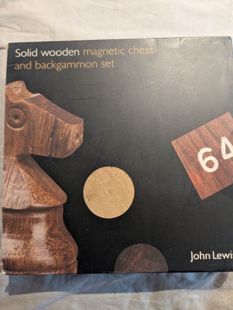 John Lewis Solid Wooden Magnetic Chess, Backgammon & Checkers  Set