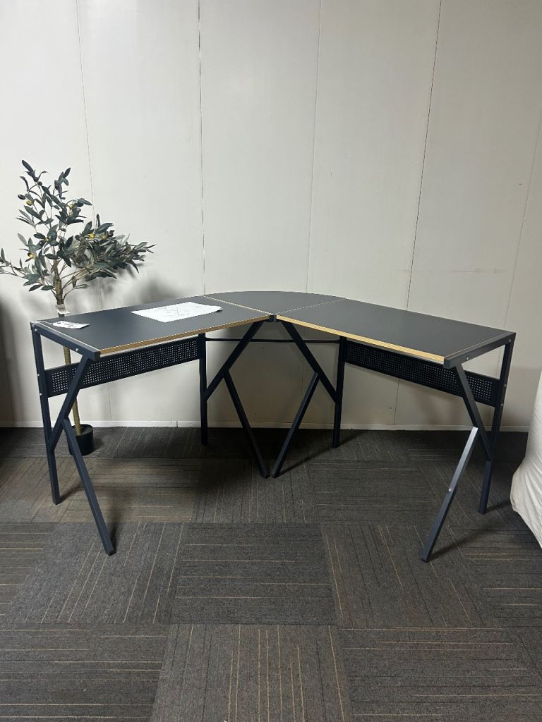 Navy Blue L-Shaped Desk, Easy Assembly  £45