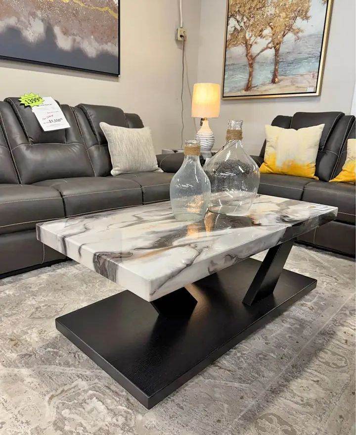 Luxury 3-Piece Table Set - Faux Marble Tops 