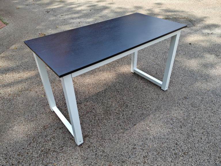 Dark Walnut Top & White Frame Desk 120cm FREE DELIVERY 049