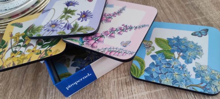 Pimpernel Floral Coasters Set – New