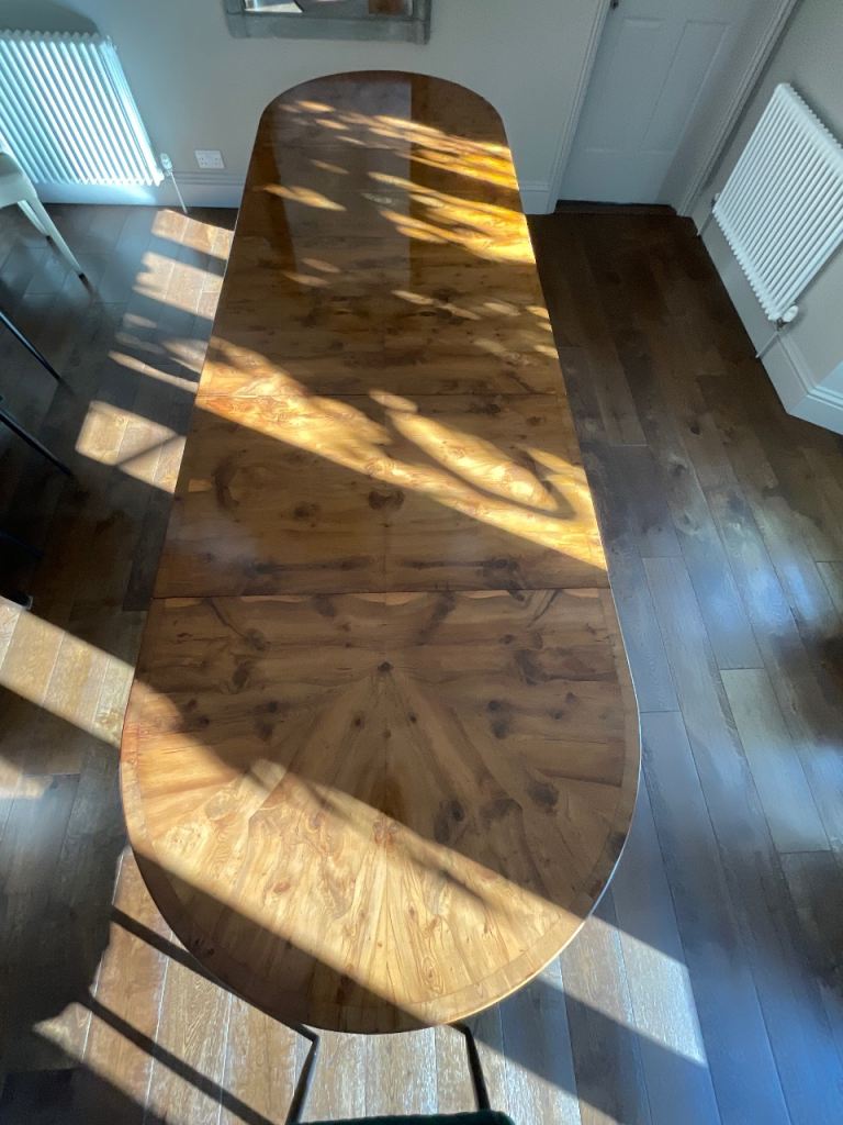 image for FABULOUS GEORGIAN TWIN/TRIPLE PEDESTAL ADJUSTABLE WALNUT DINING TABLE SEATS 4-12