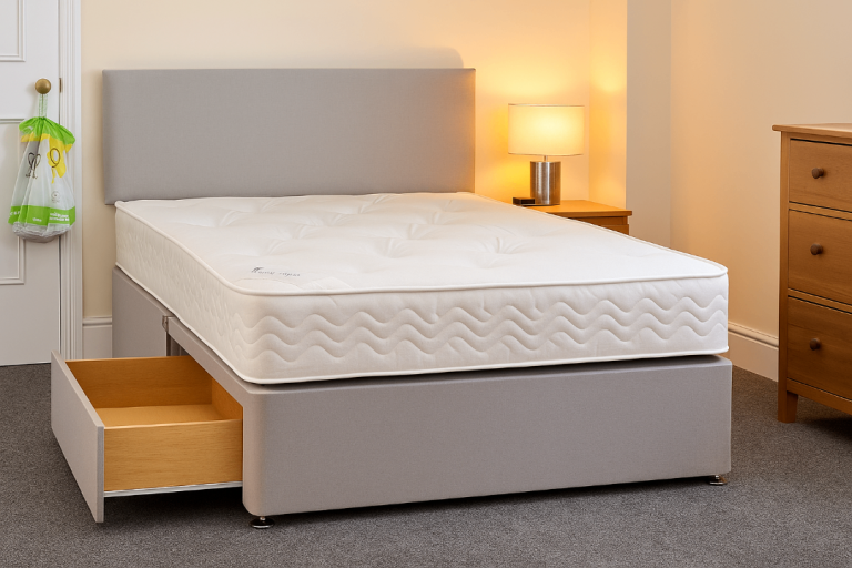 Modern Divan Bed Storage Drawer Bedroom Furniture Single, Small Double, Double, King Sizes Available
