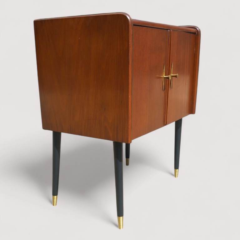 Mid Century Record Cabinet, 1950s Vintage, Atomic Dansette Legs