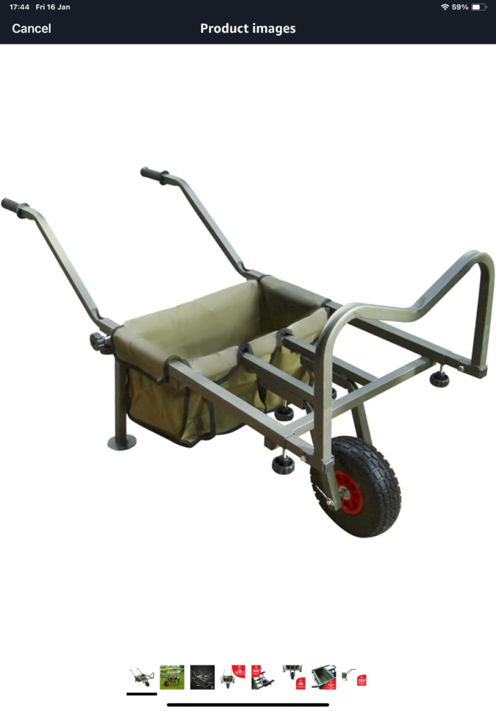 Rocwood Fishing Trolley Wheel Folding Barrow Cart with Bag new  unwanted 