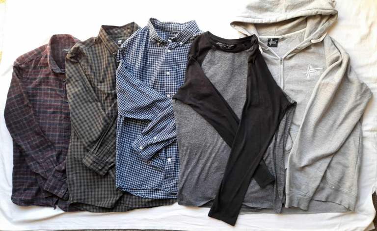 Men's size L shirts top and hoodie bundle £3 each or all together for £10
