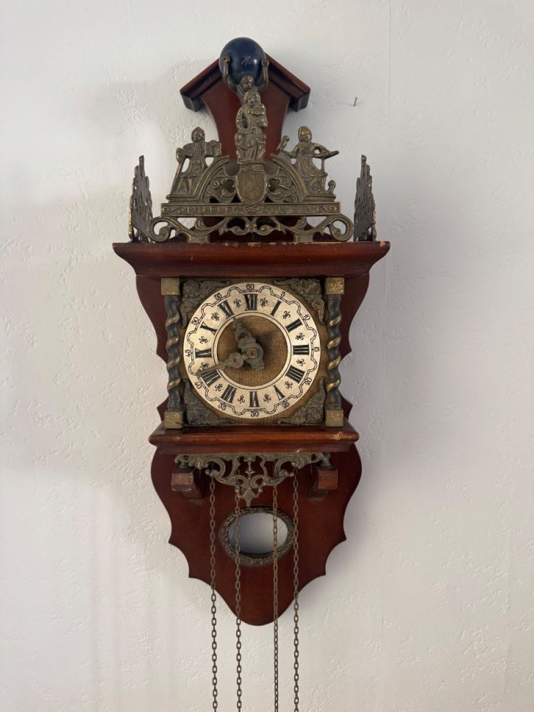 Vintage Dutch Zaanse Wall Clock - Atlas with celestial globe: working to restore