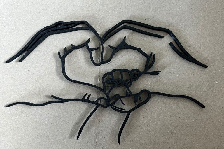 Unique Black Hands Heart Wall Decor Art