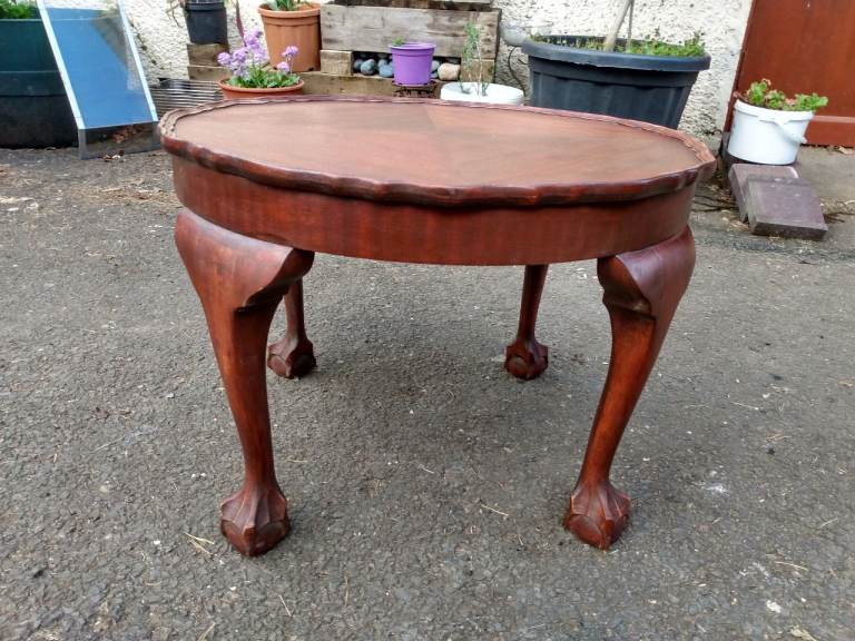 Pie Crust Coffee Table Antique Round Mahogany c.1900