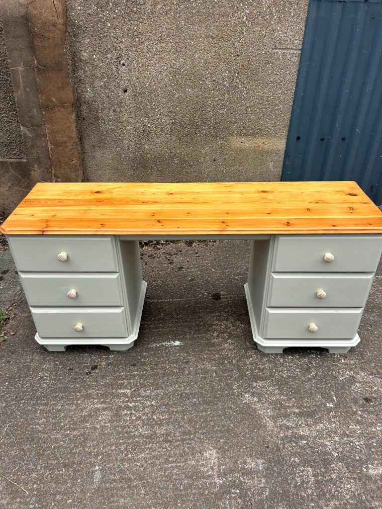 Refurbished pine dressing  table desk 