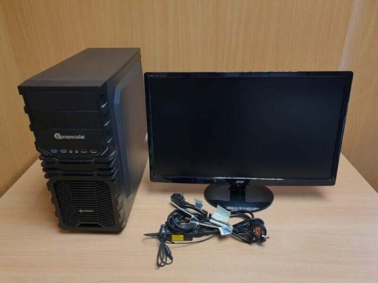PC Specialist GTX 1060 6GB RYZEN 5 1500X 8GB RAM 750GB SSD HDD & Monitor Gaming