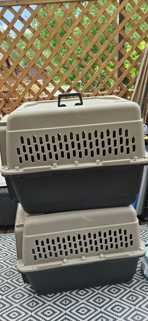 2 Medium Rigid Pet Carriers - Airline Approved - Dims 71cm (L) x 51cm (W) x 53cm (H)