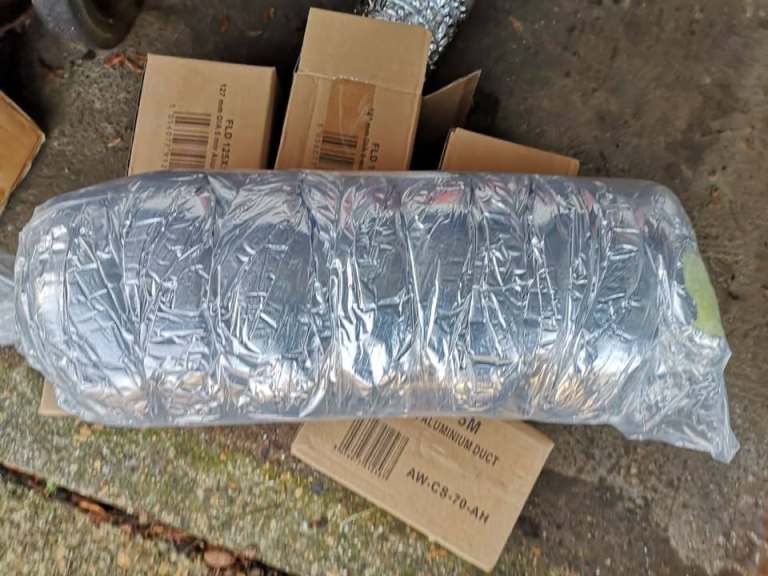 Aluminium Foil Flexible Acoustic Insulated Vent Duct Ducting Ventilation Hydroponic 125mm x 5m