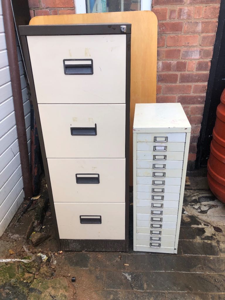 Metal Filing Cabinets - Good Condition, Two Size 