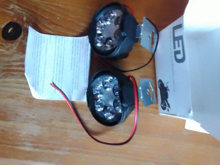 Motorcycle running lights, spotlights, daytime lights