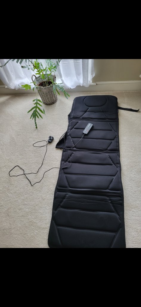 Black Full Body Massage Mat with Wired Remote Control