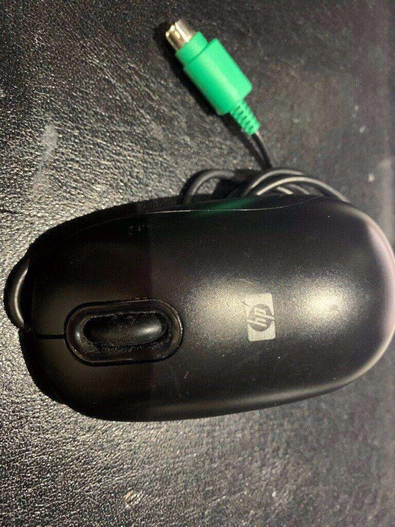 HP Mouse Black  MOBJKO 5188-6230 Black PS/2 Wired 3-Button Optical Scroll Mouse Black