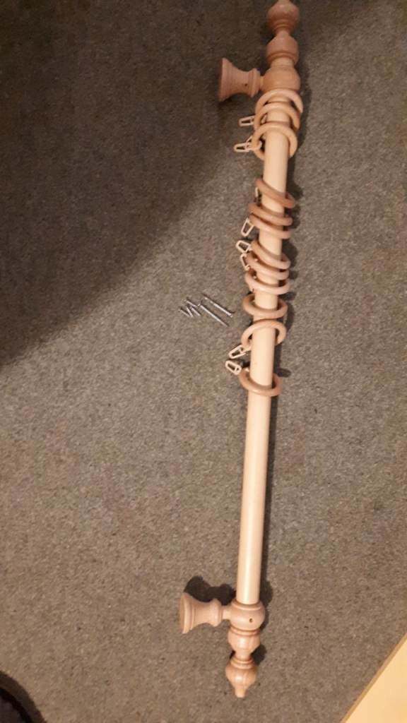 Beige Wooden Curtain Pole - excellent Condition