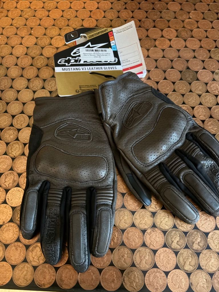 Alpinestars brown mustang V3 leather gloves men’s size large Brand new