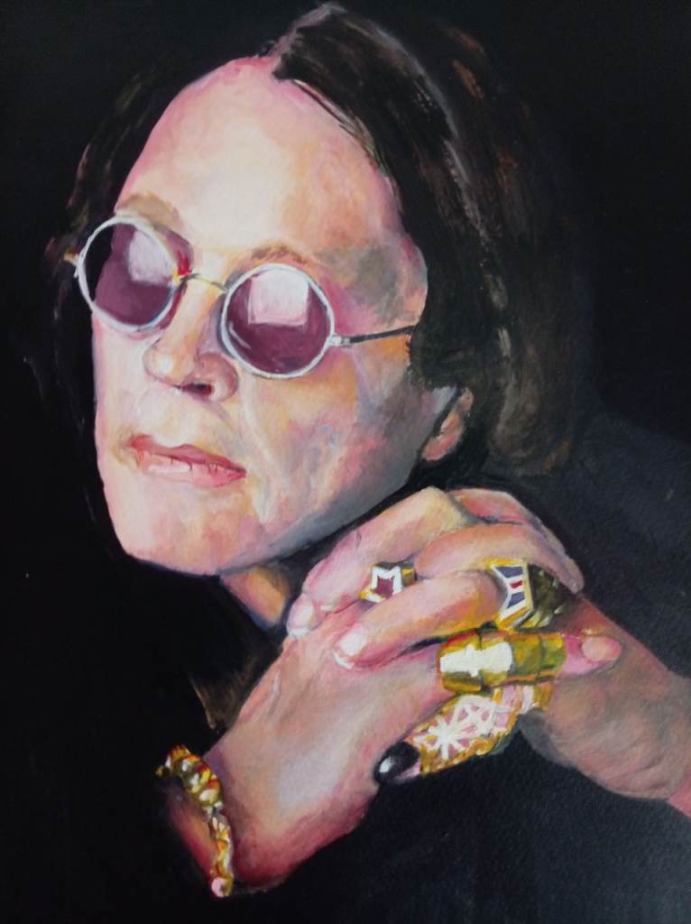 Ozzy Ozbourne Original portrait painting * one off* NOT a print, Acrylic, framed. ROCK MEMORABILIA 
