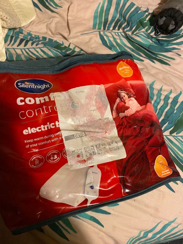 Silentnight Comfort Control Electric Blanket Easy Fit Straps 137 x 165 cm Used