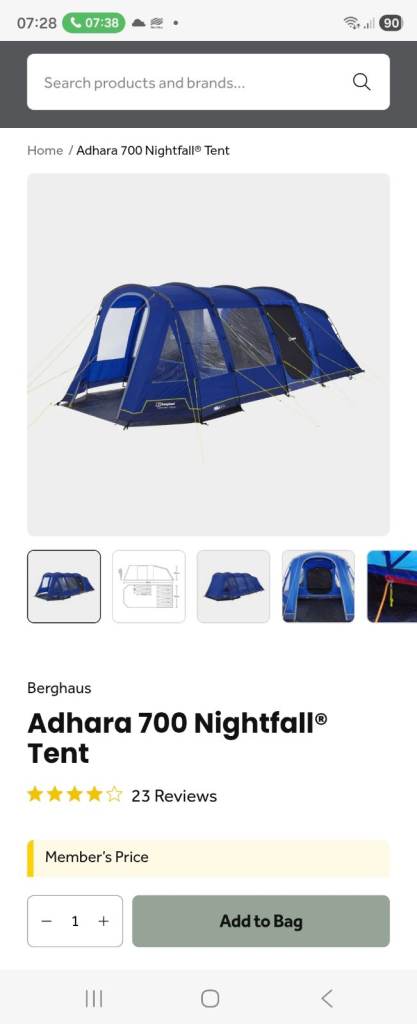 Berghaus Adhara 700 Nightfall Tent - Brand New