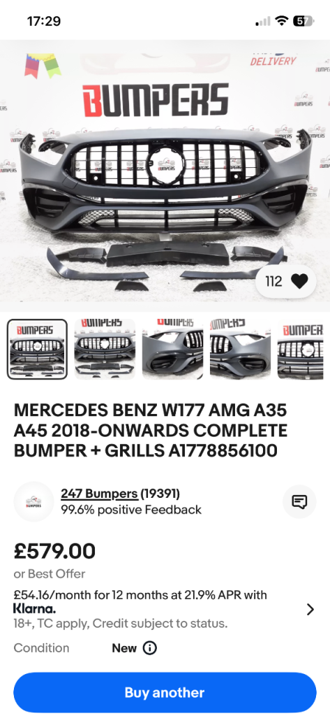 Mercedes A35 Front Bumper