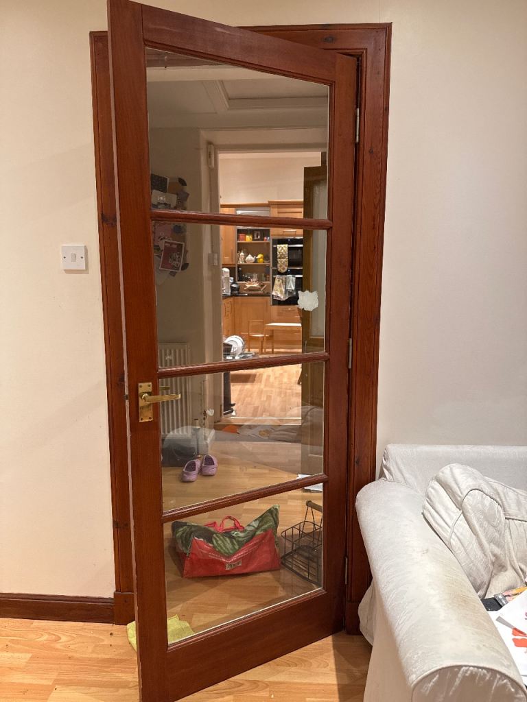 Wooden Internal Door with Glass Panels