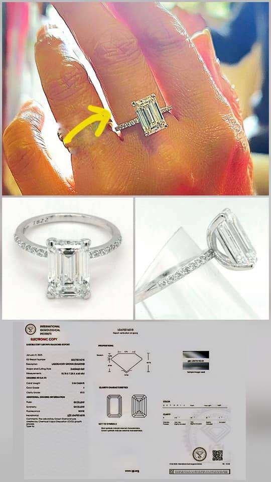 URGENT SALE! Ring - 18 kt. White gold - 3.54 ct. Diamond (Lab-grown) 