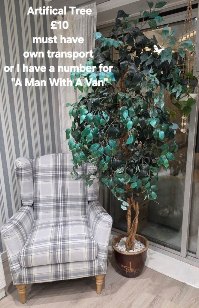 Artificial Tree with Pot – Green, Good Condition