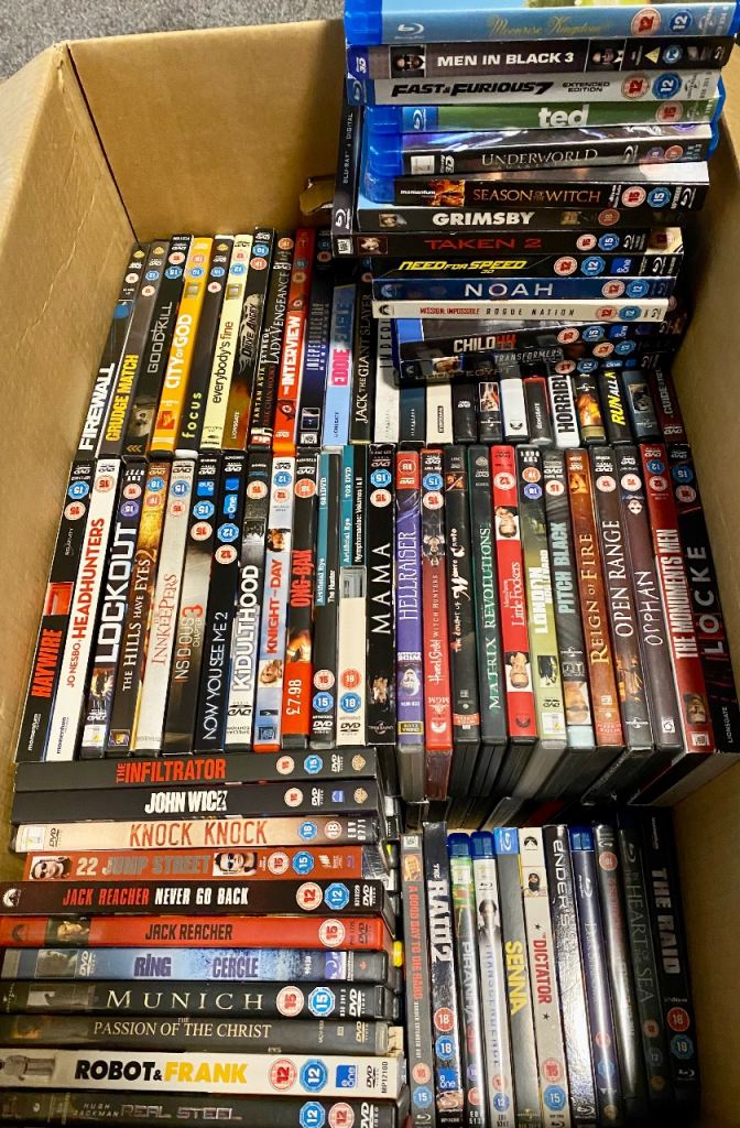 Over 250 DVD’s & 25 Blu-ray’s (including a few 3D ones) for sale 