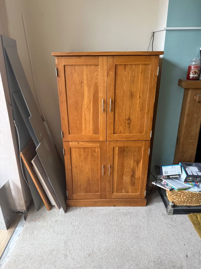 Solid Wood Wardrobe/Storage Unit – Good Condition