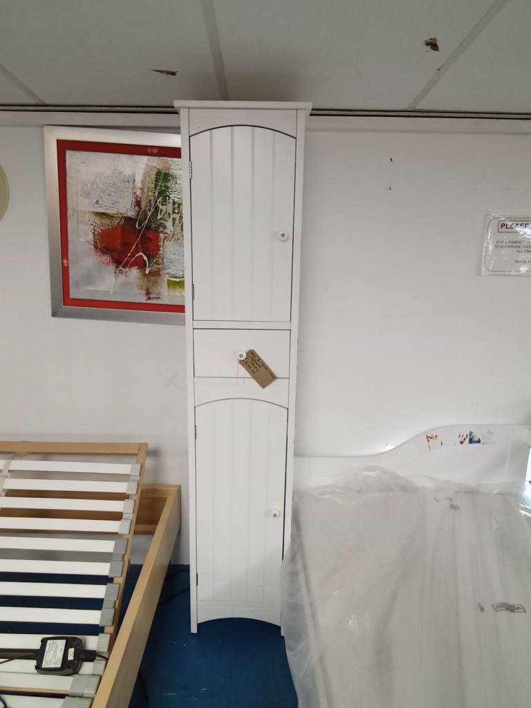 Tall White Bathroom Cabinet TCL Reuse 109642