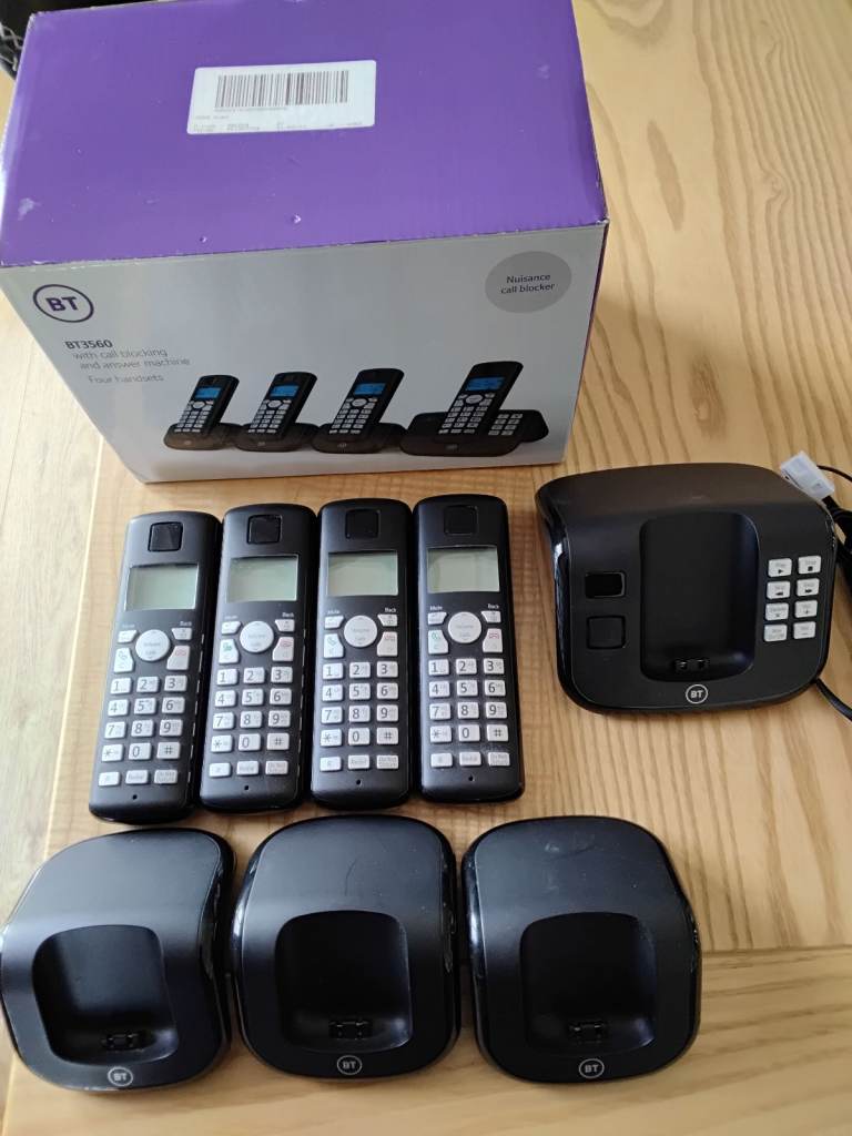 BT 3560 Cordless Home Phones – Quad Pack, Good Condition