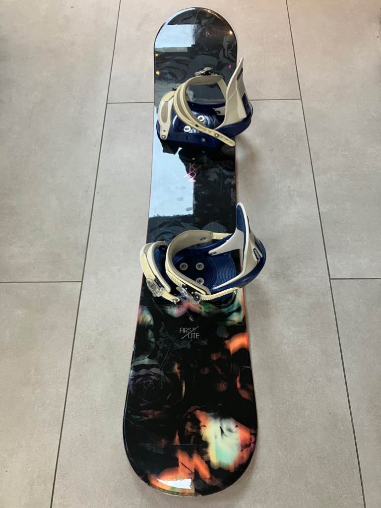 image for K2 First Lite 143cm snowboard & Burton Freestyle bindings £159