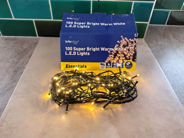 New brite ideas 100 Super Bright Warm White LED Lights