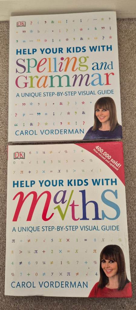 New Rrp £30 Carol Vorderman Help your kids with maths / spelling and grammar educational books