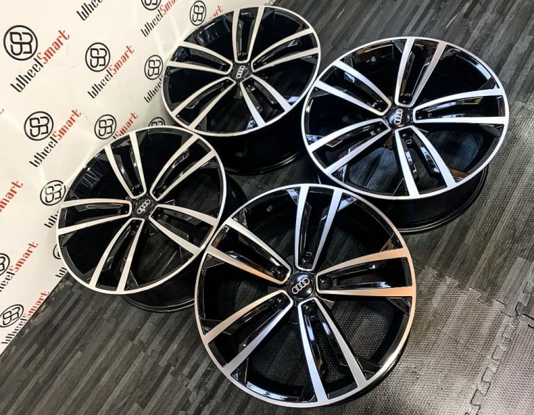 NEW VW/AUDI 19" GT STYLE ALLOY WHEELS - 5 X 112 - GLOSS BLACK/DIAMOND CU