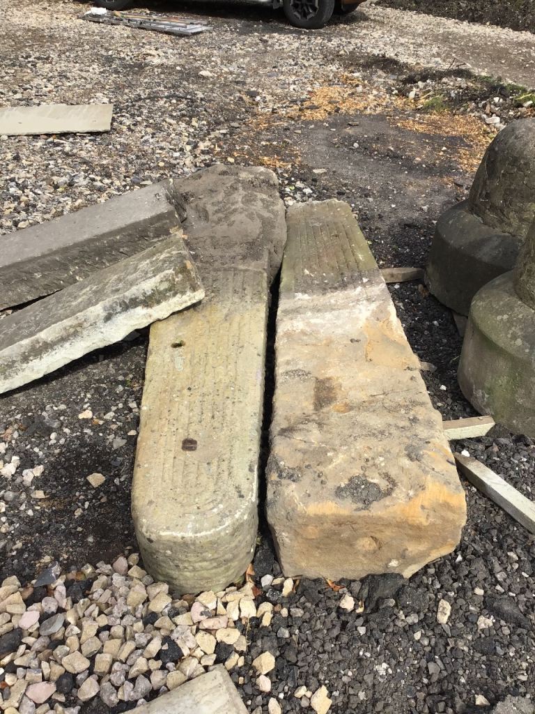 Pair matching stone gatepost