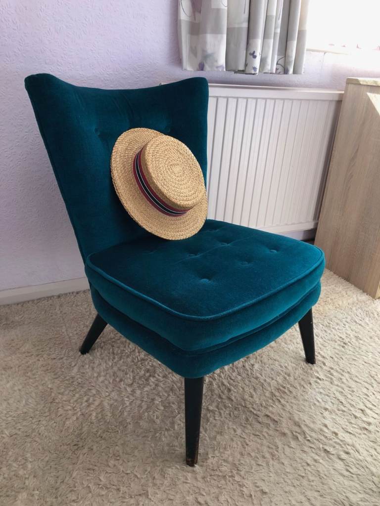 Cocktail Chair (Occasional Chair) Teal Brushed Velvet Effect