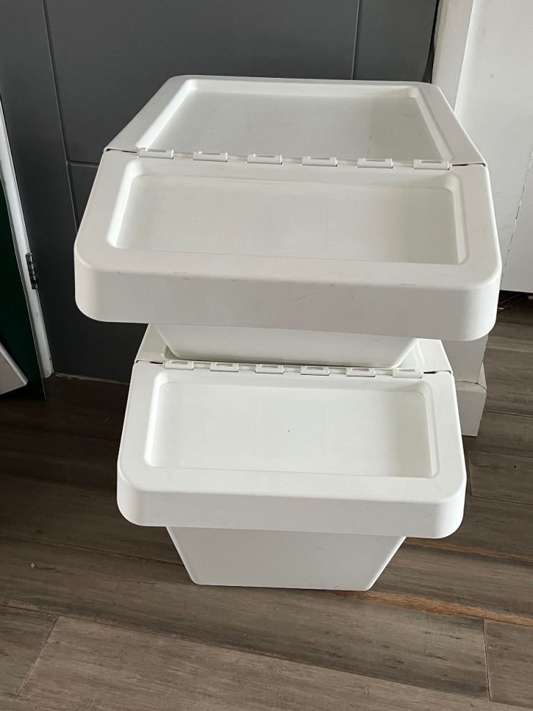 IKEA BLÄDDRA Grey Fabric Storage Boxes – Set of Two